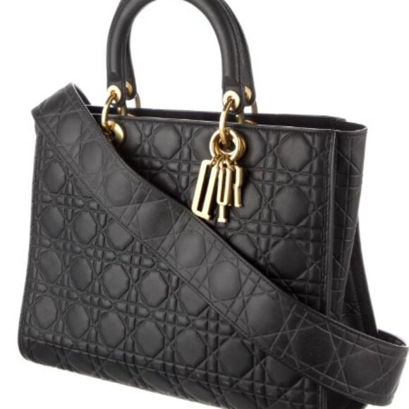 Christian Dior Large Cannage Soft Lady Dior Bag - Black Leather - Picture 2 of 4